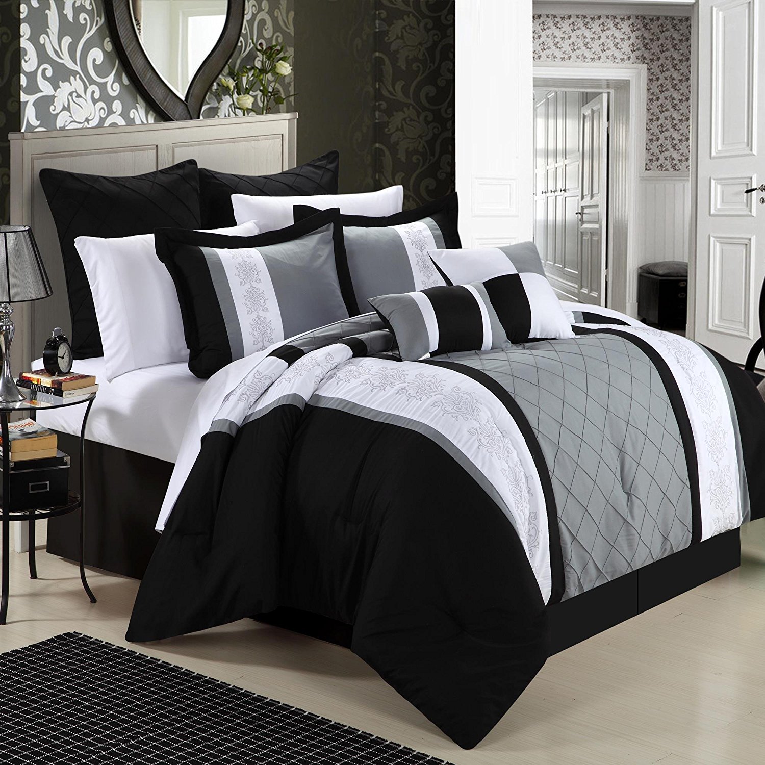 Chic Home 8-Piece Embroidery Comforter Set