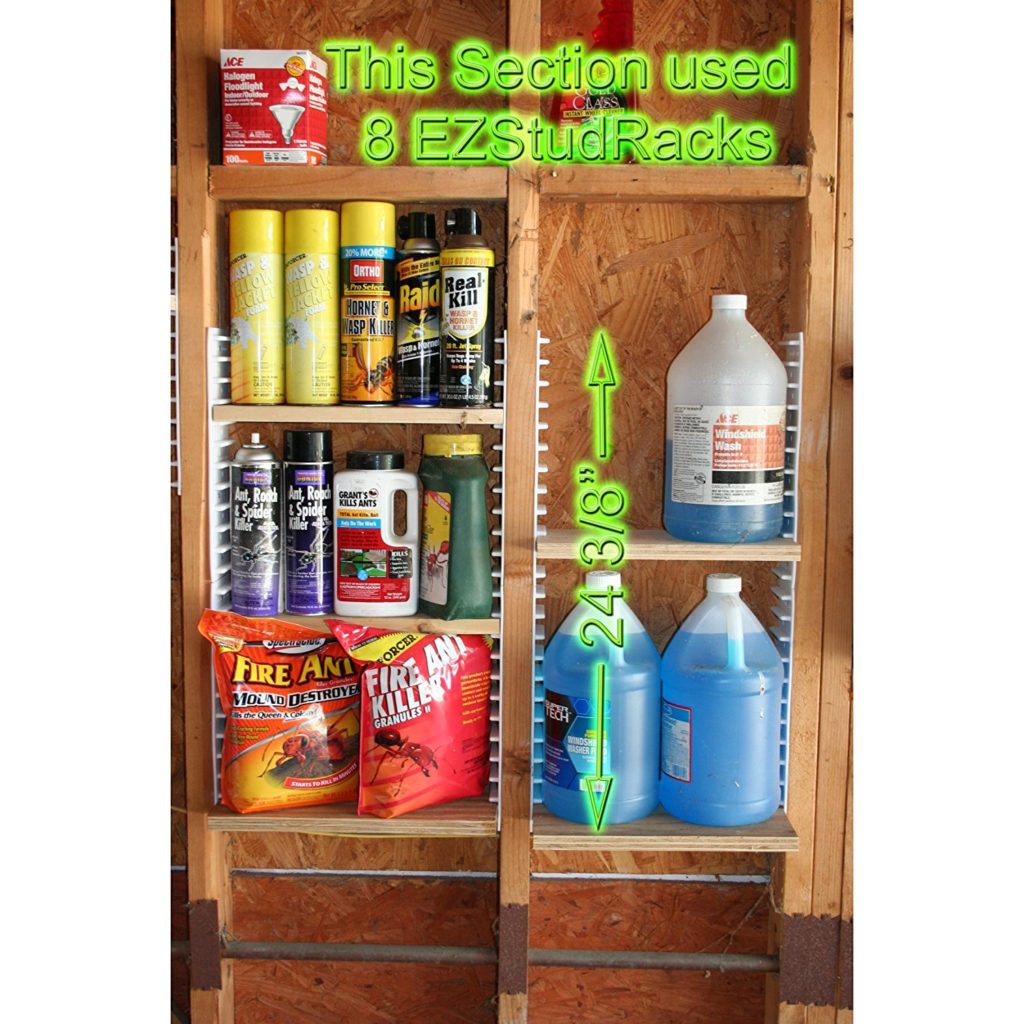 EZStudRack Shelving System for Garages, Sheds, Pantries, Closets, and