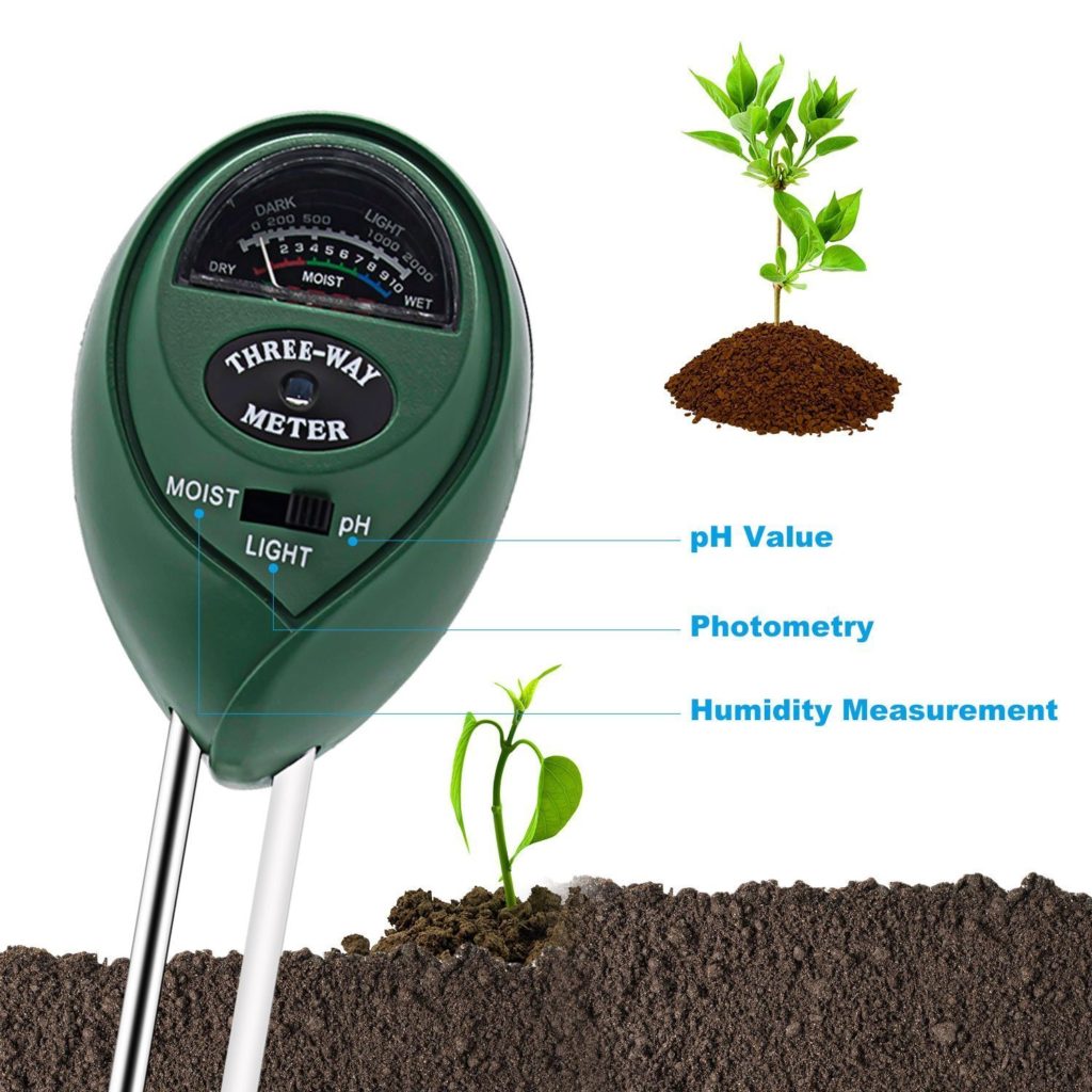 Soil pH Meter, Acetek 3inone Soil Test Moisture, Sunlight, pH Meter
