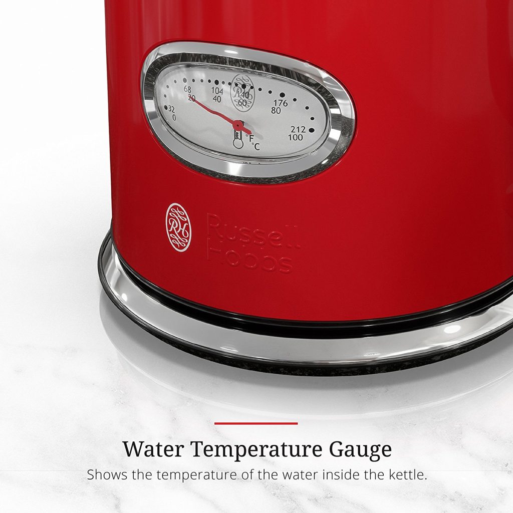 Russell Hobbs Retro Style 1.7L Electric Kettle, Red & Stainless Steel, KE5550RDRC For Sale in