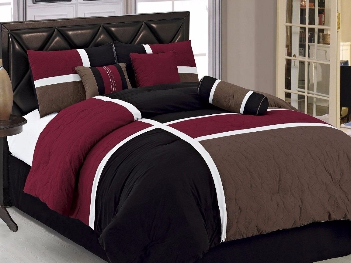 Chezmoi Collection 7-Piece Quilted Patchwork Comforter Set