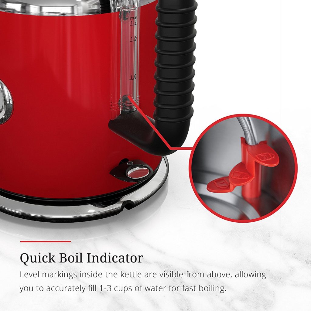 Russell Hobbs Retro Style 1.7L Electric Kettle, Red & Stainless Steel, KE5550RDRC For Sale in